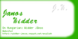 janos widder business card