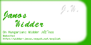 janos widder business card